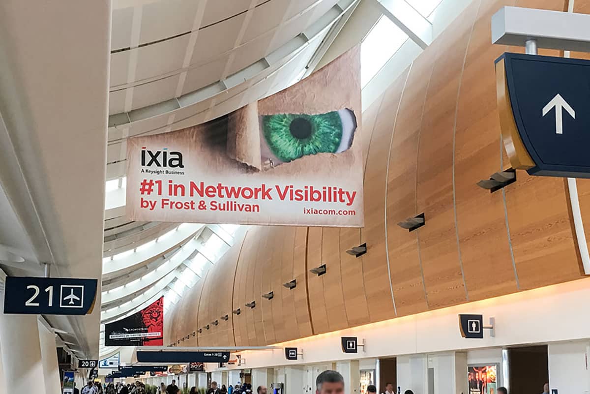 Airport Banner Cut to Match Ceiling Curve