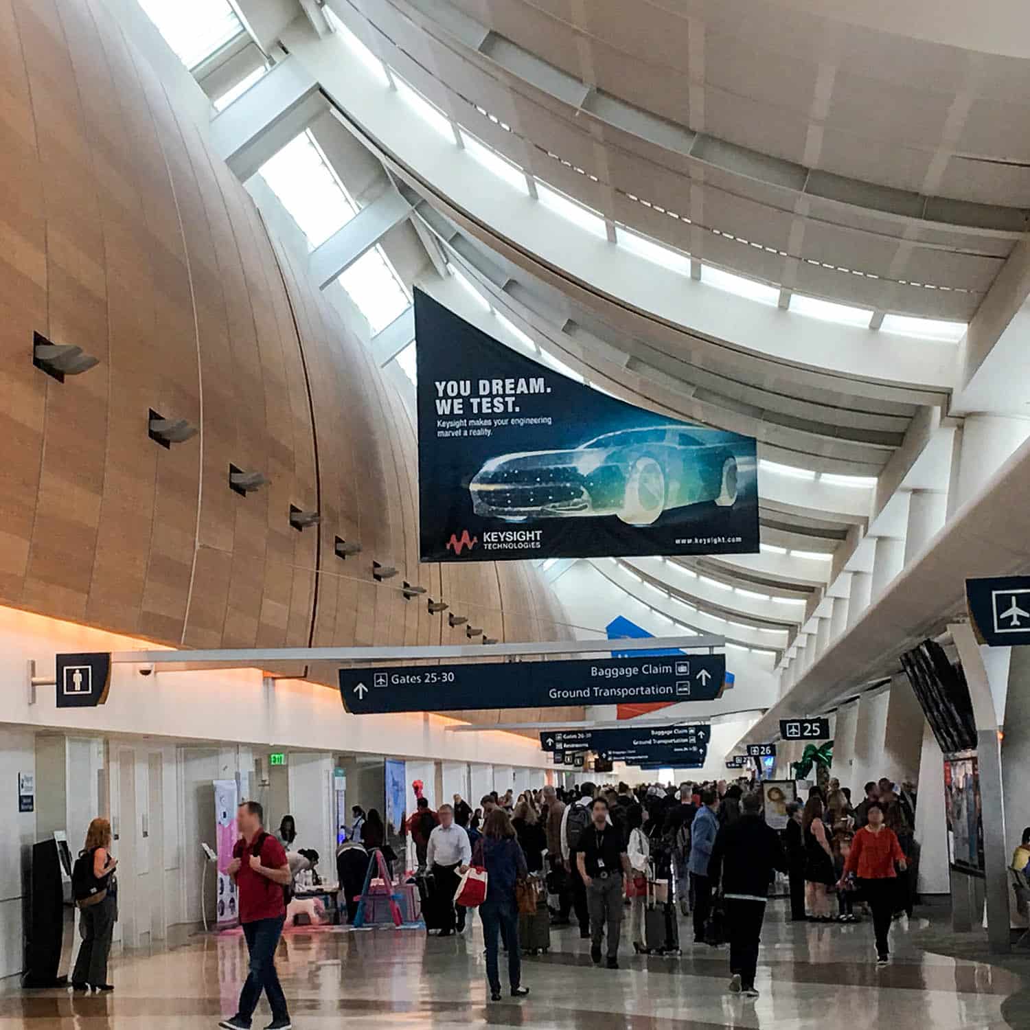 Airport Vinyl Banner with Curved Edge and Grommets