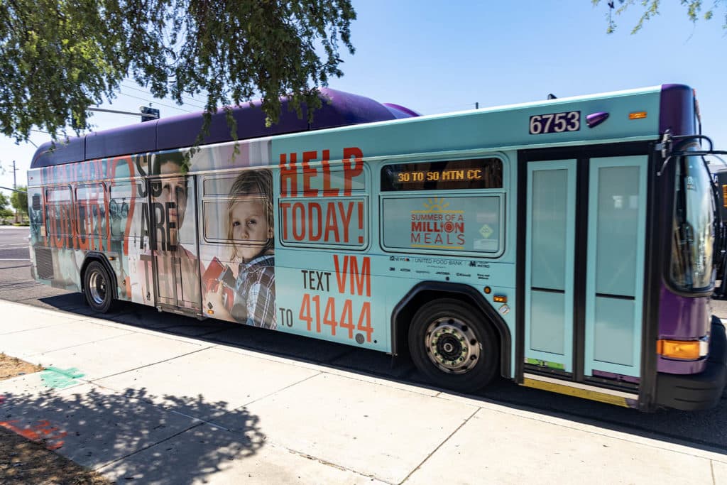 Million Meals Bus Wrap in Phoenix, AZ