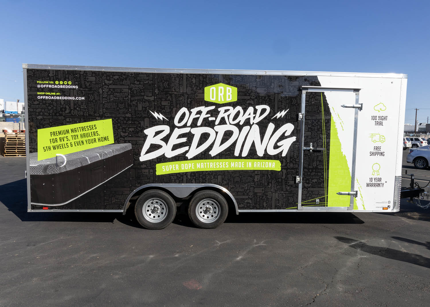 Off Road Bedding Trailer Wrap with Self-Adhesive Vinyl